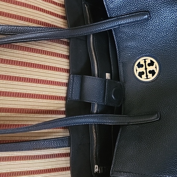 TORY BURCH CARSON BLACK LEATHER TOTE - Picture 9 of 9